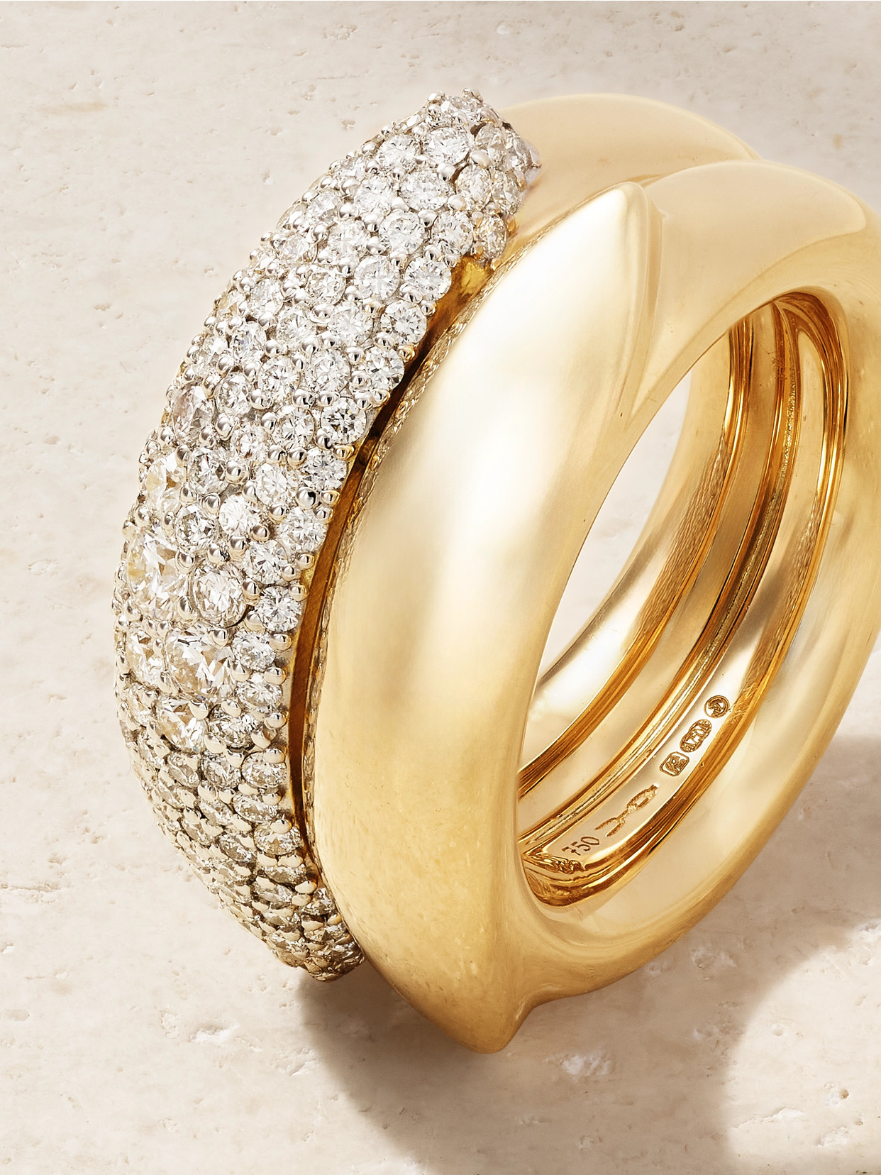 Uniform Object Shard 18-karat Gold Diamond Ring In Gold
