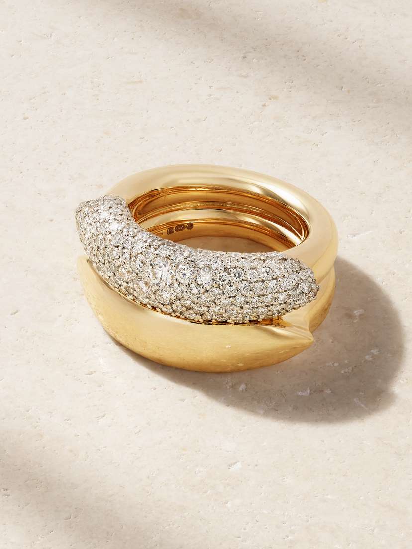 Uniform Object Shard 18-karat Gold Diamond Ring