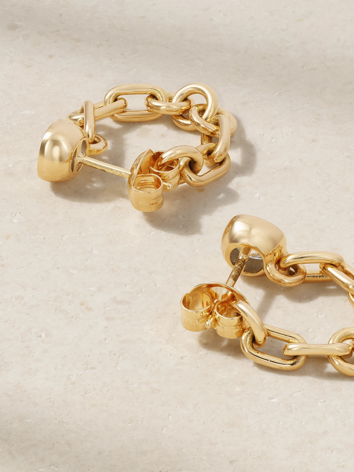 Uniform Object Chain 18-karat Gold Diamond Earrings In Gold