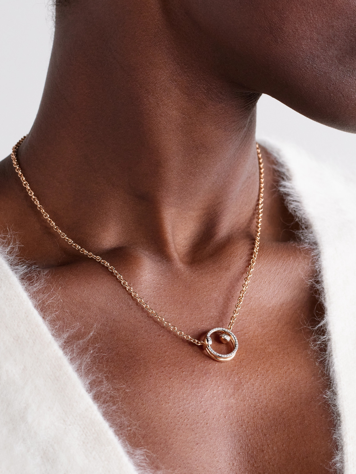 Pomellato Together 18-karat Rose Gold, Rhodium-plated And Diamond Necklace In Gold