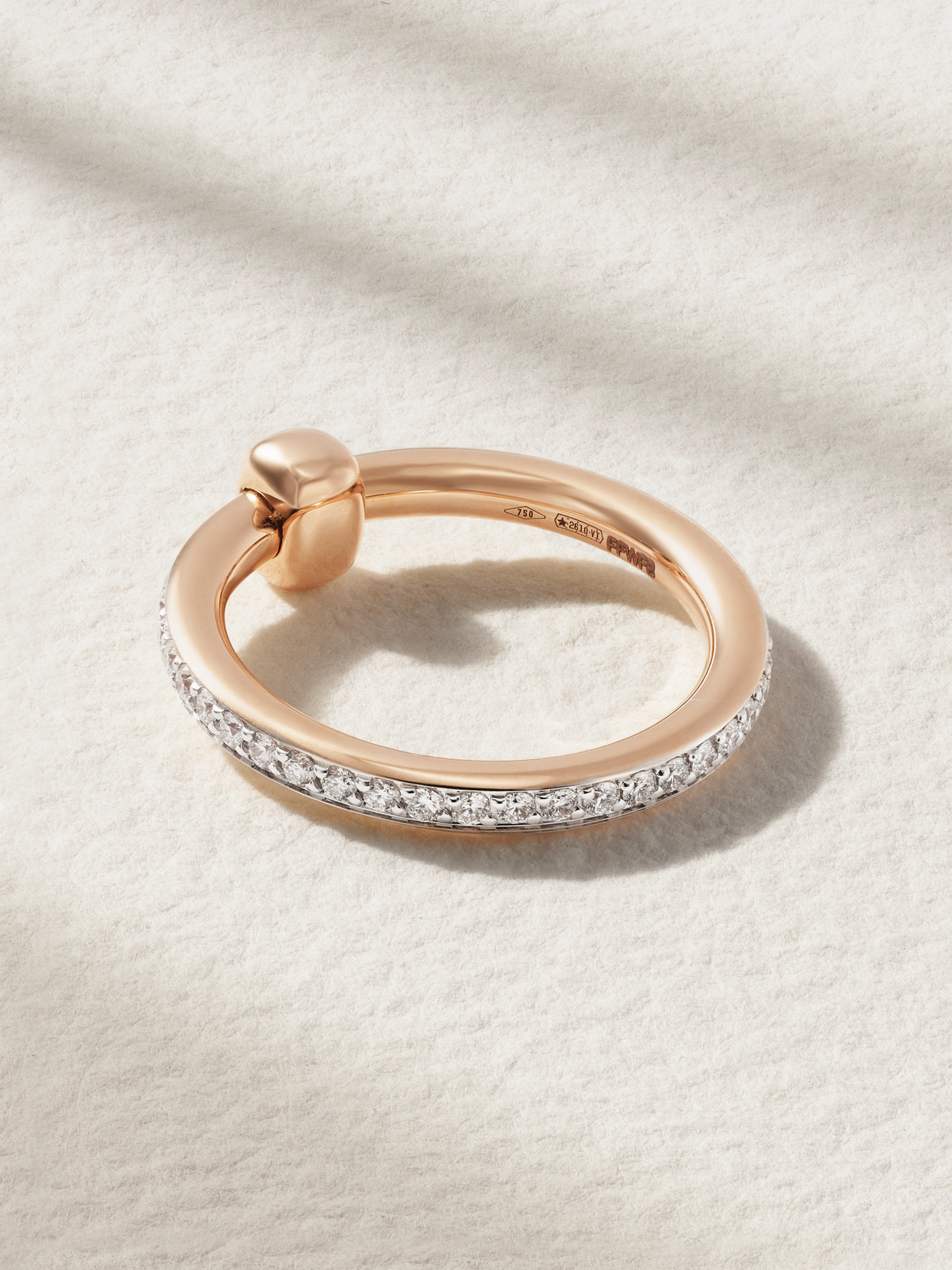 Pomellato Together Rhodium-plated 18-karat White Gold Diamond Ring In Gold