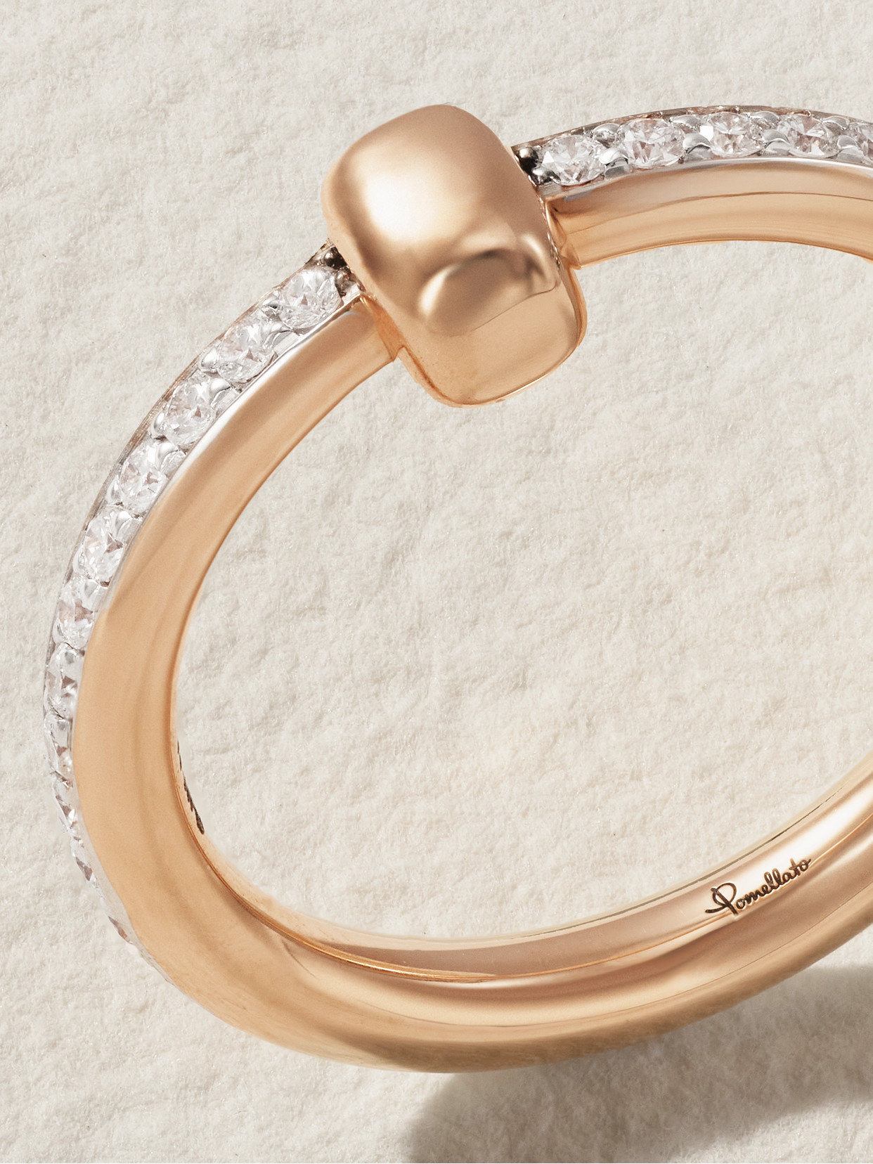 Pomellato Together Rhodium-plated 18-karat White Gold Diamond Ring In Gold
