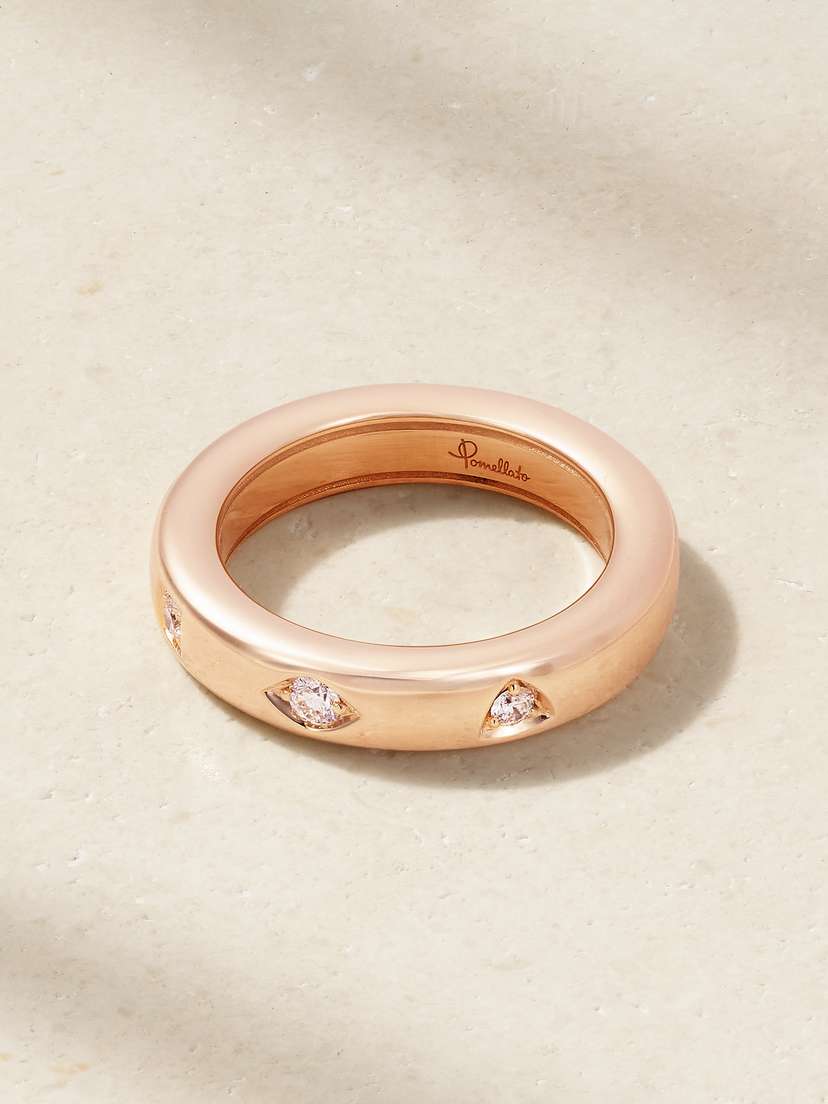 Pomellato Iconica Extra Slim 18-karat Rose Gold Diamond Ring