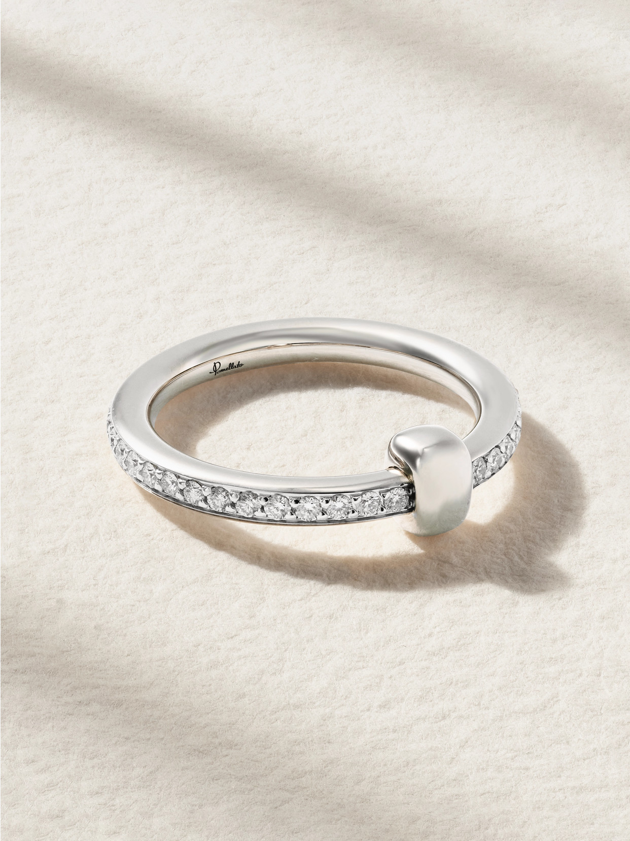 Pomellato Together 18-karat Rose Gold, Rhodium-plated And Diamond Ring In Silver