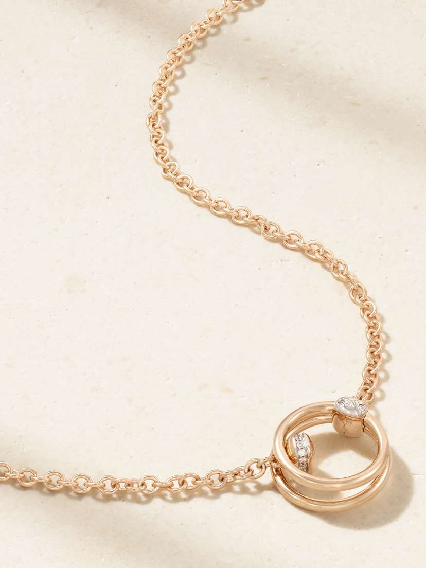 Pomellato Together 18-karat Rose Gold, Rhodium-plated And Diamond Necklace