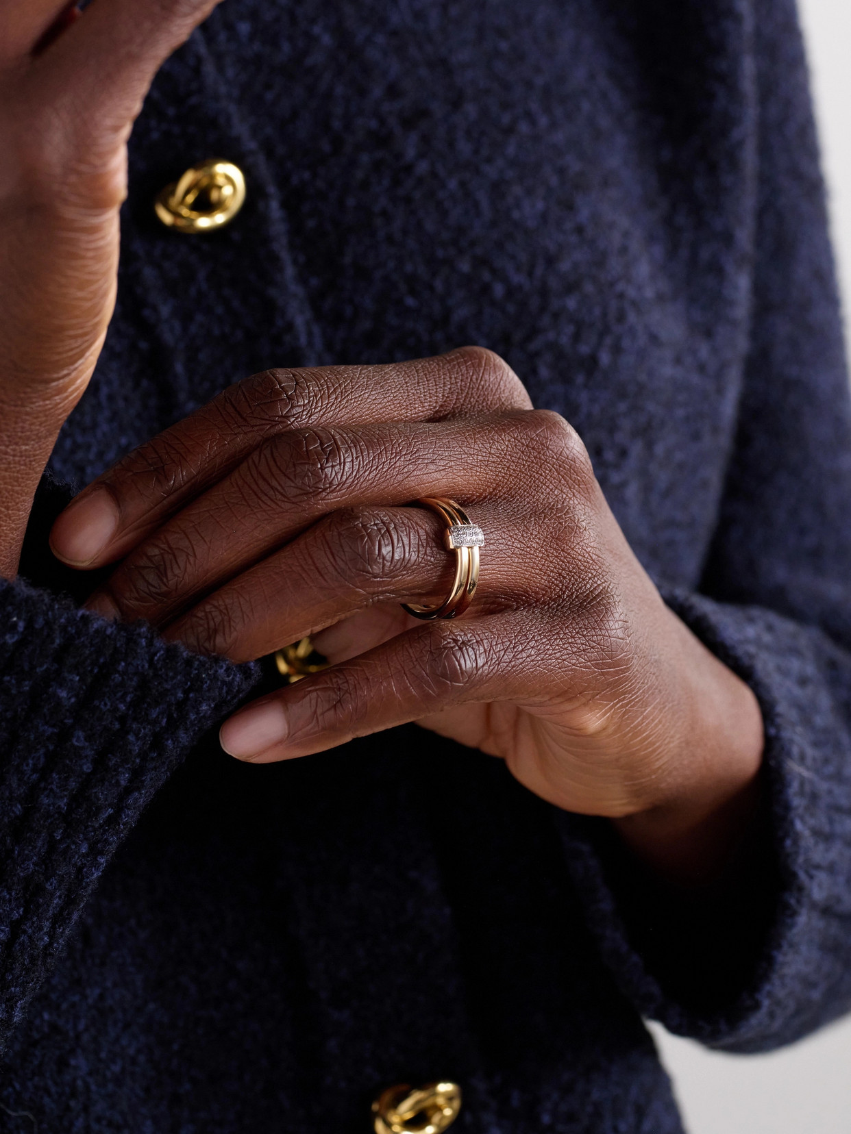 Pomellato Together 18-karat Rose Gold, Rhodium-plated And Diamond Ring In Gold