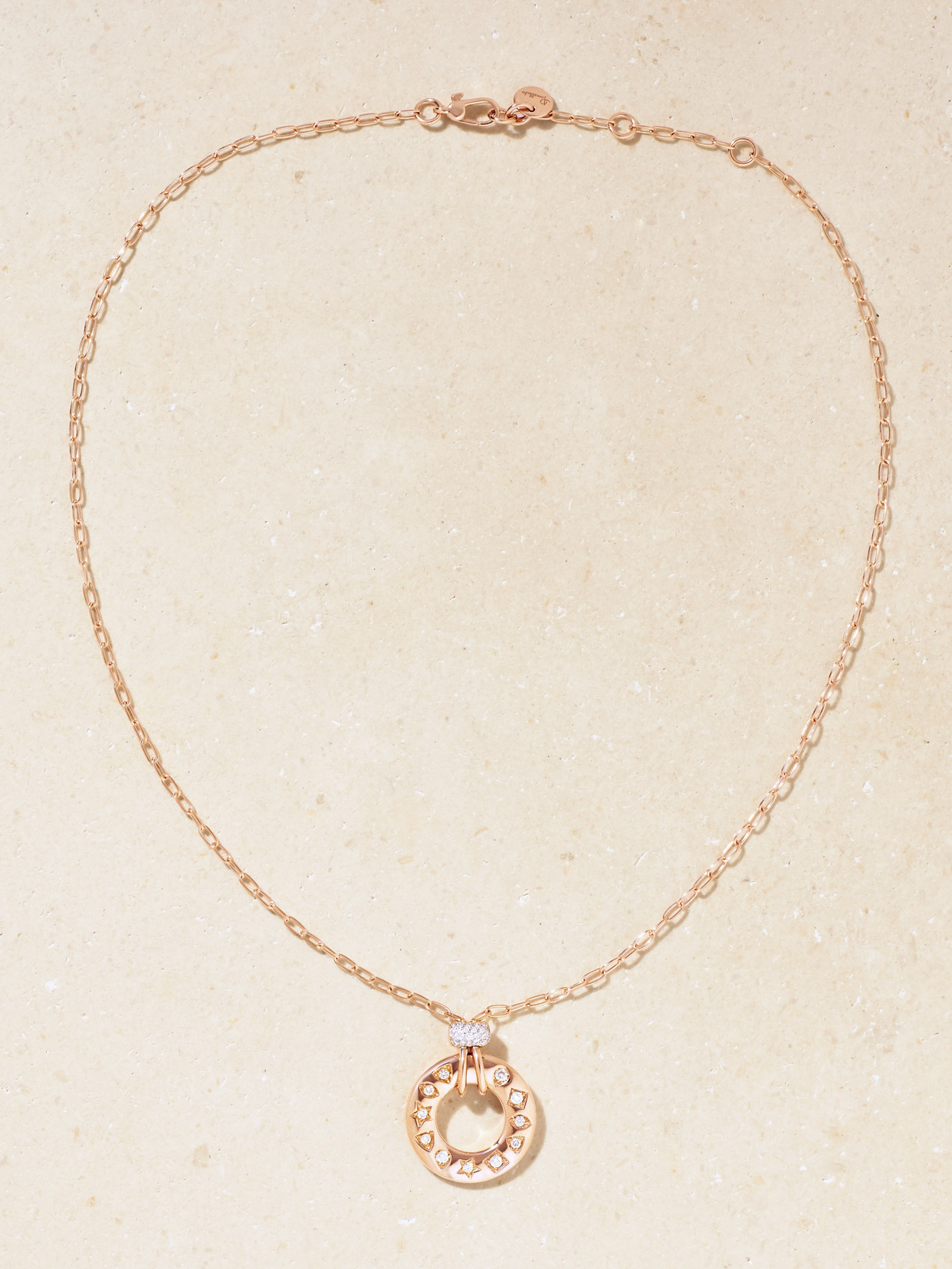 Pomellato Iconica 18-karat Rose Gold, Rhodium-plated And Diamond Necklace In Rose Gold