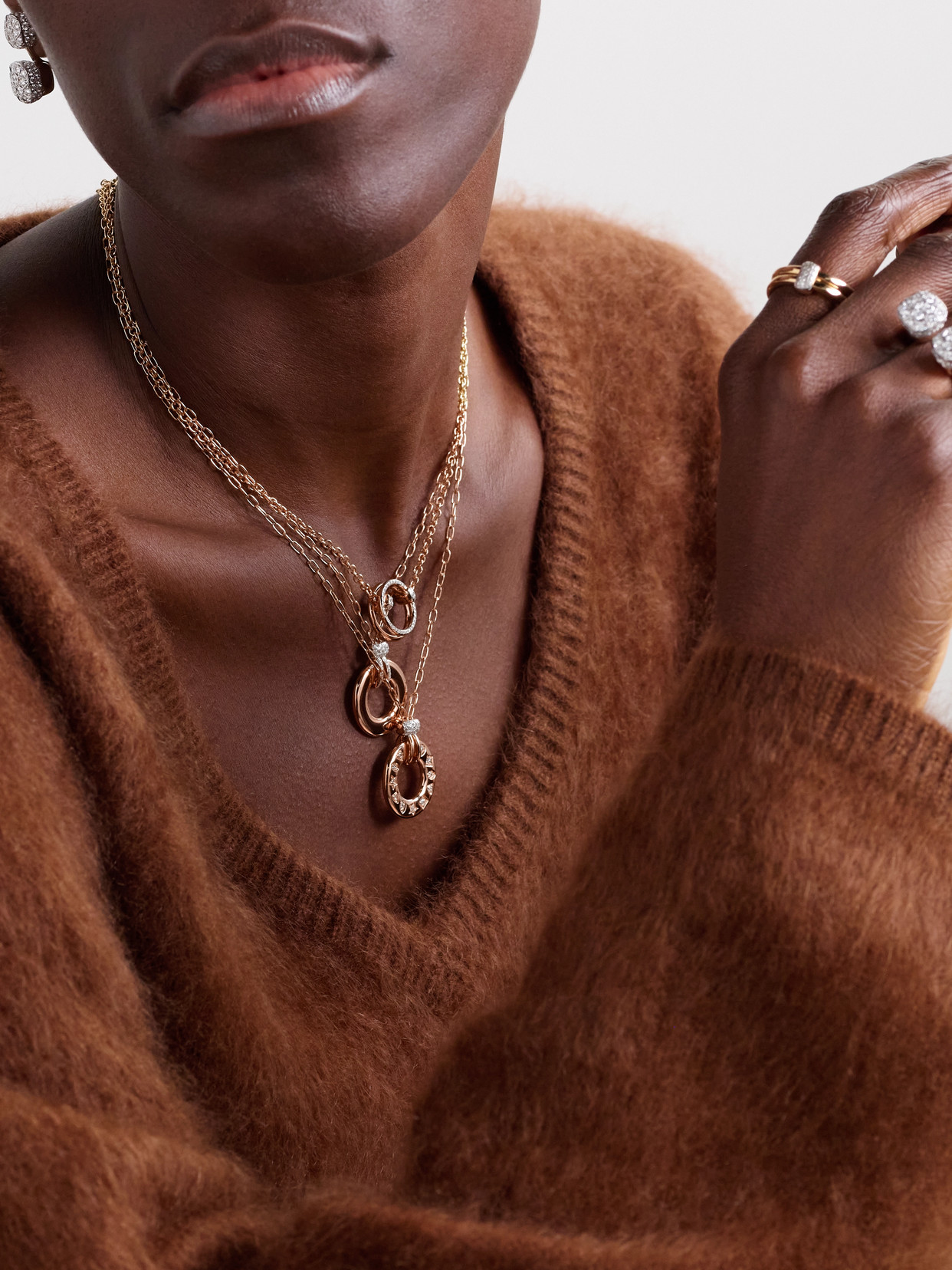 Pomellato Iconica 18-karat Rose Gold, Rhodium-plated And Diamond Necklace In Rose Gold