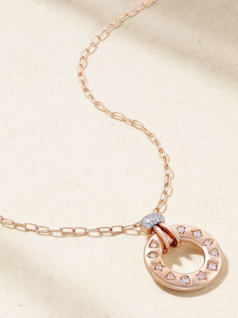 Pomellato Iconica 18-karat Rose Gold, Rhodium-plated And Diamond Necklace