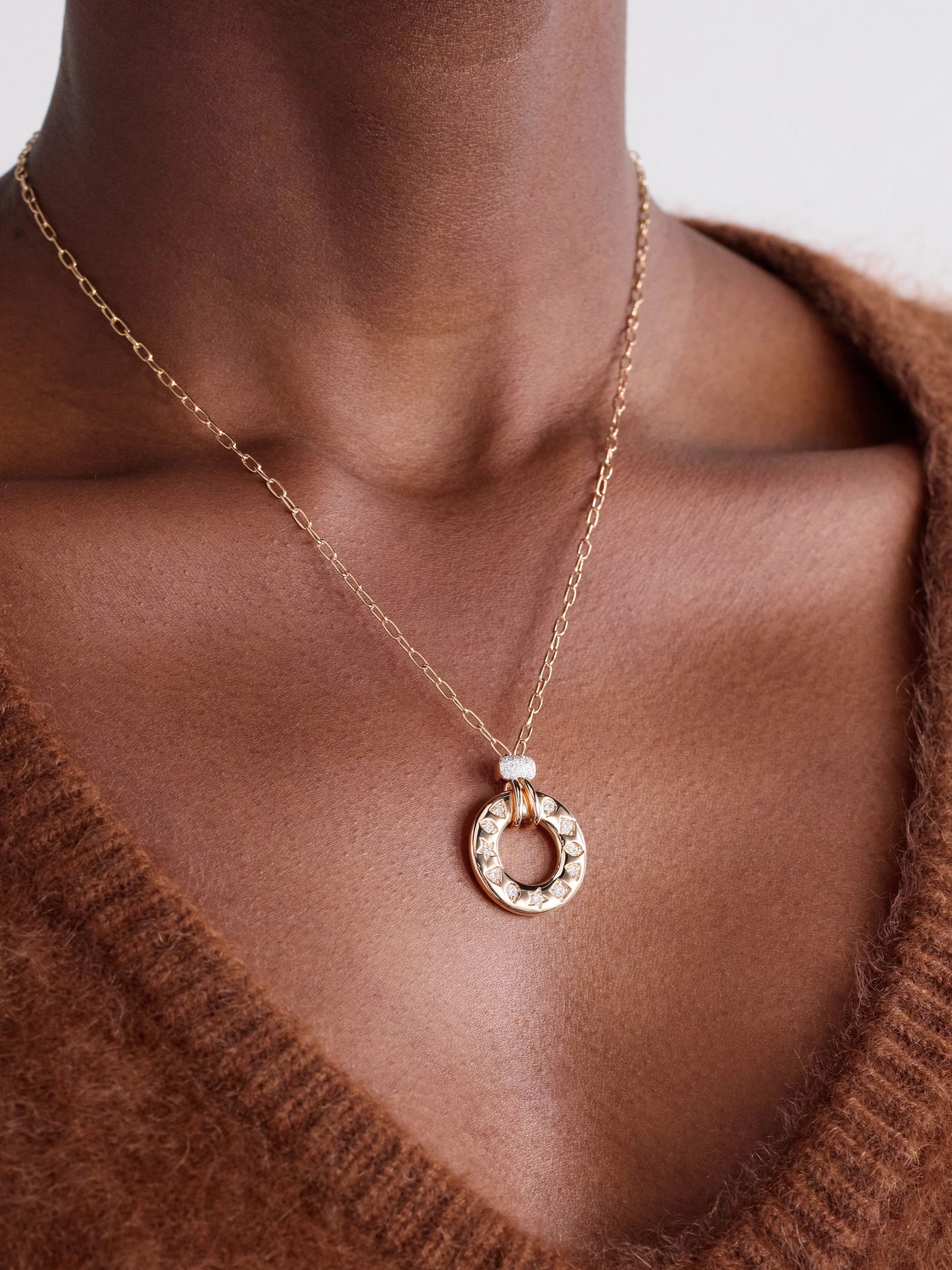 Pomellato Iconica 18-karat Rose Gold, Rhodium-plated And Diamond Necklace In Rose Gold