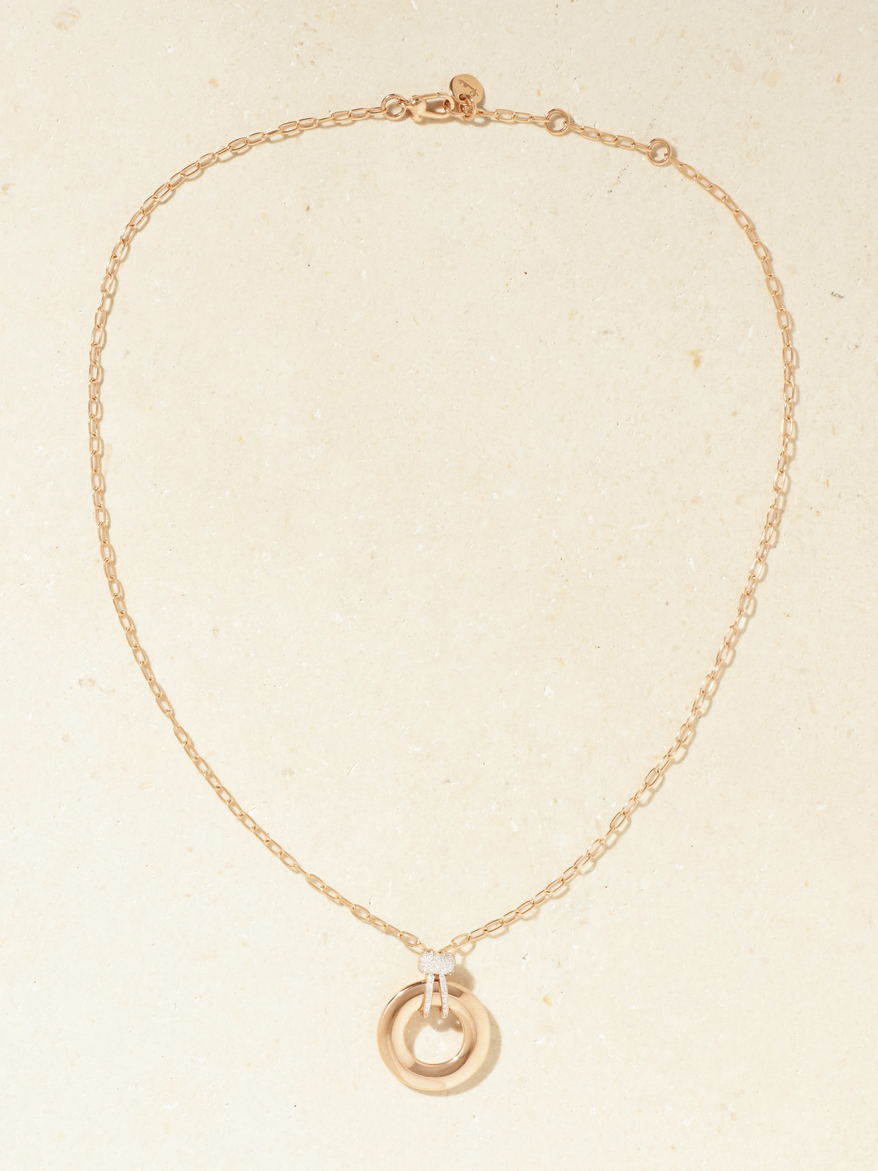 Pomellato Iconica 18-karat Rose Gold, Rhodium-plated And Diamond Necklace In Gold