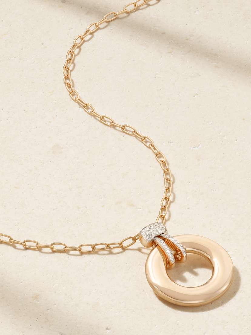 Pomellato Iconica 18-karat Rose Gold, Rhodium-plated And Diamond Necklace