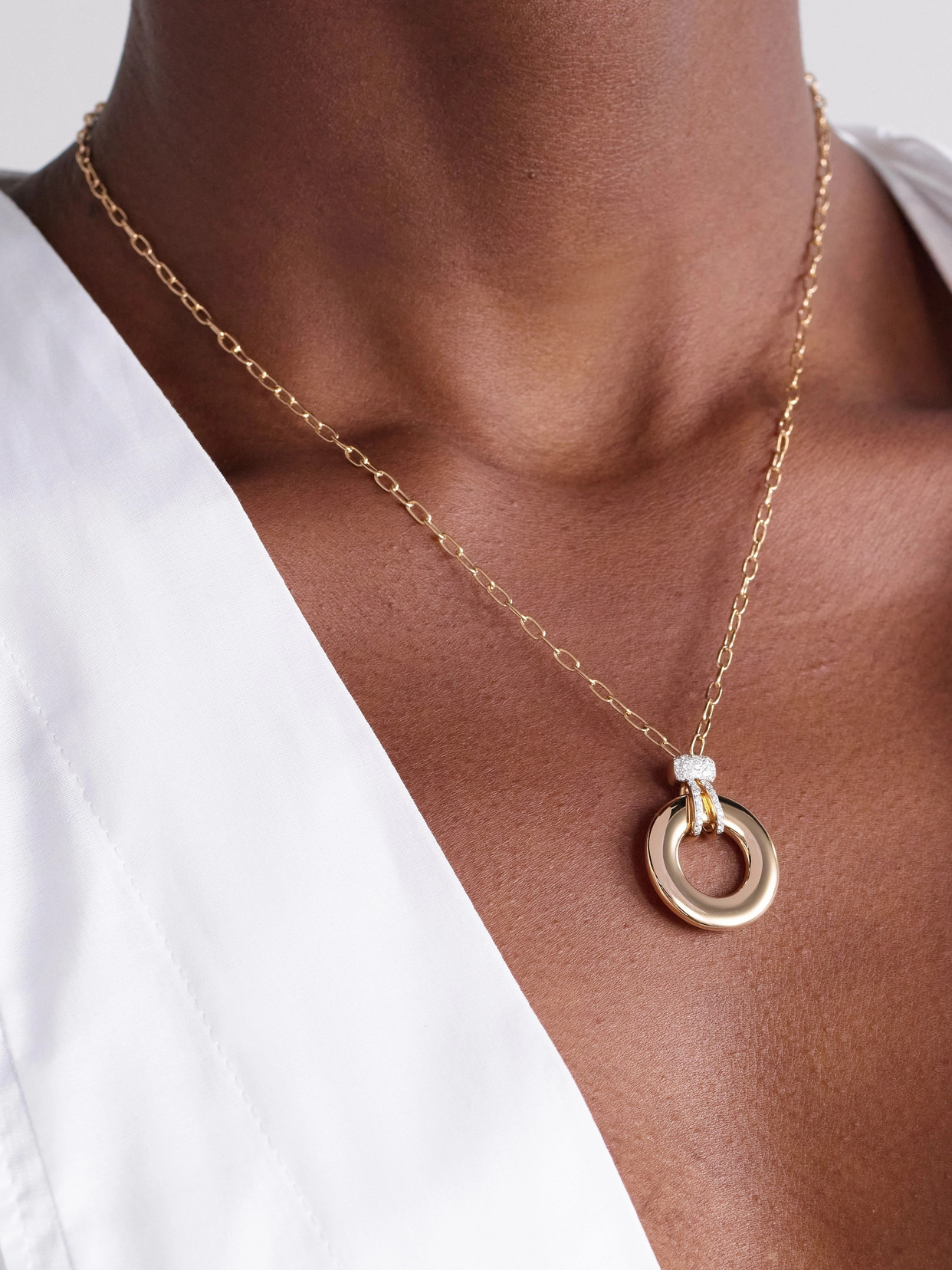 Pomellato Iconica 18-karat Rose Gold, Rhodium-plated And Diamond Necklace In Gold