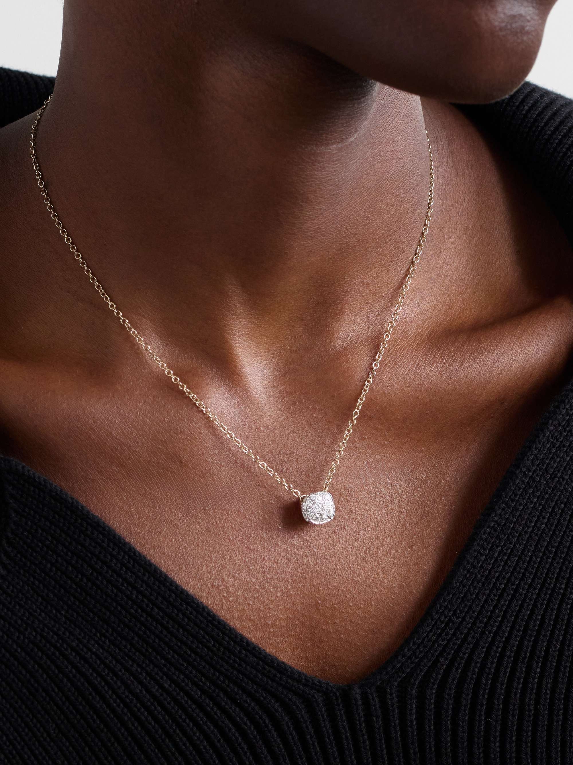 POMELLATO Nudo 18-karat rose and white gold diamond necklace