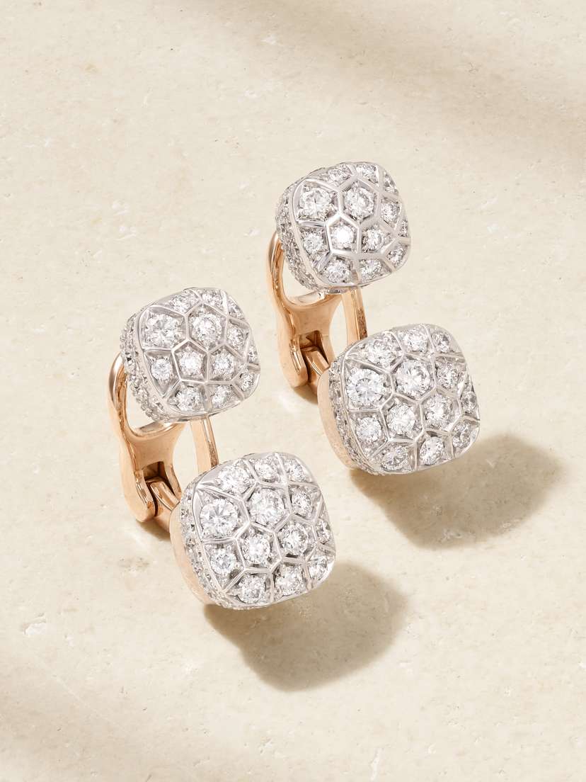 Pomellato Nudo 18-karat Rose And White Gold Diamond Earrings