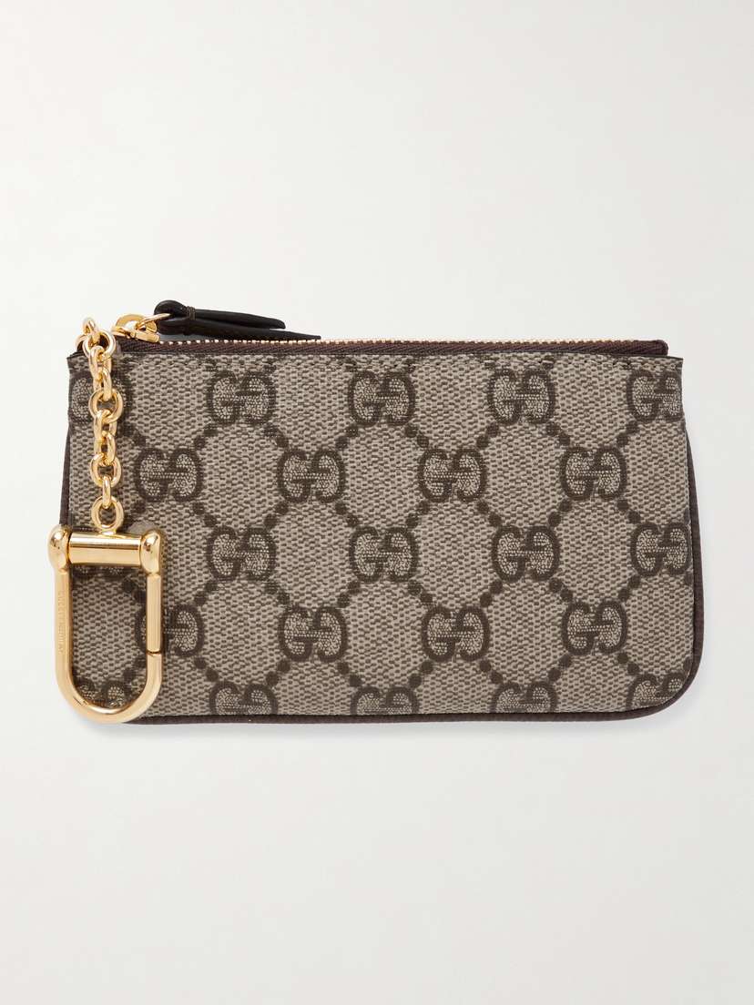 Gucci Ophidia Leather-trimmed Printed Coated-canvas Pouch
