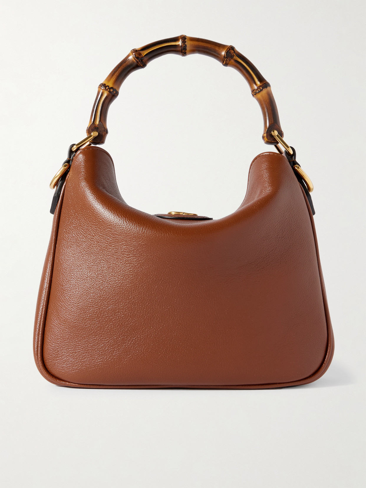 Gucci Diana Leather Tote In Brown