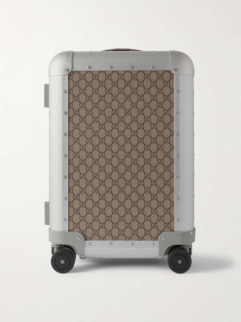 Gucci + Fpm Milano Monogrammed Coated-canvas And Aluminum Suitcase