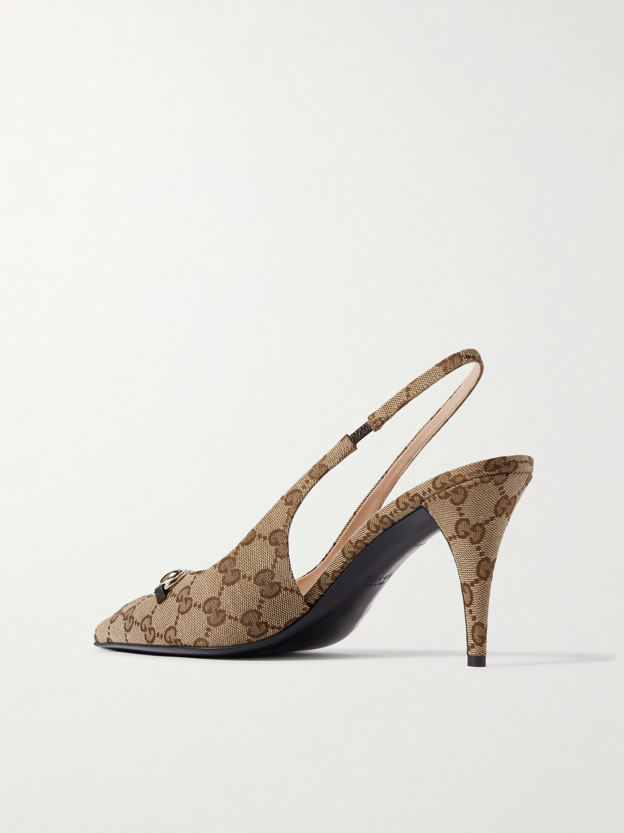 Erin Horsebit-Detailed Canvas-Jacquard Slingback