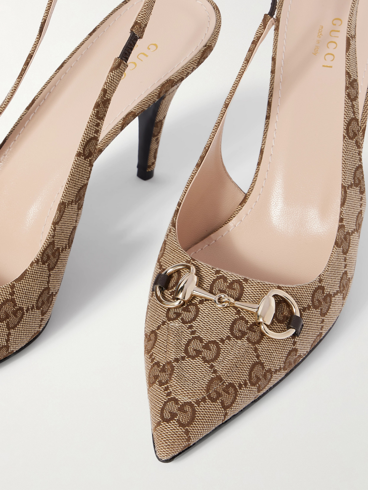 Erin Horsebit-Detailed Canvas-Jacquard Slingback