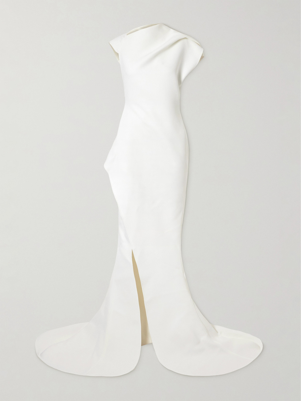 Maticevski Victoire Asymmetric Gathered Crepe Gown In White