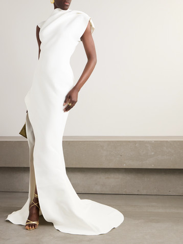 Maticevski Victoire asymmetric gathered crepe gown