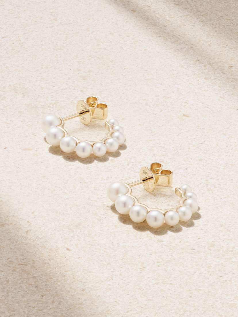 Sophie Bille Brahe Petite Boucle Perle 14-karat Recycled Gold Pearl Earrings