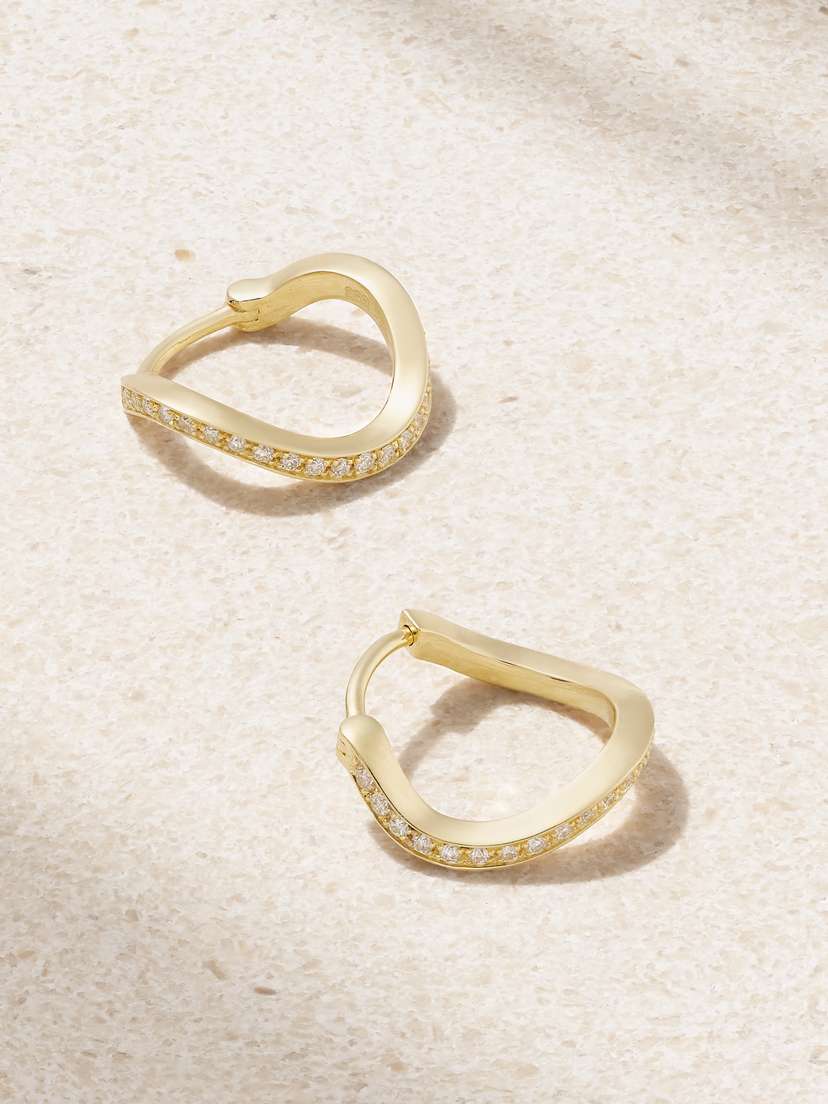 Sophie Bille Brahe Daisy Ocean 18-karat Recycled Gold Diamond Hoop Earrings