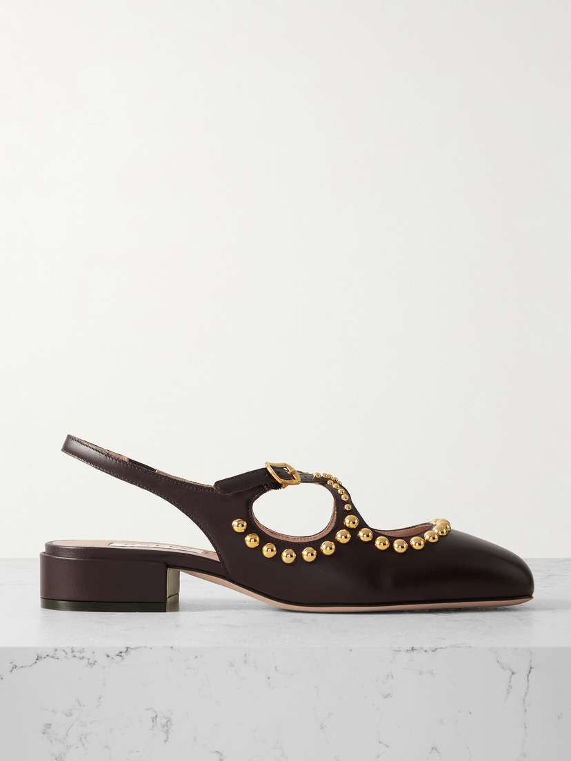BALLY Blariska Studded Leather Slingback Pumps