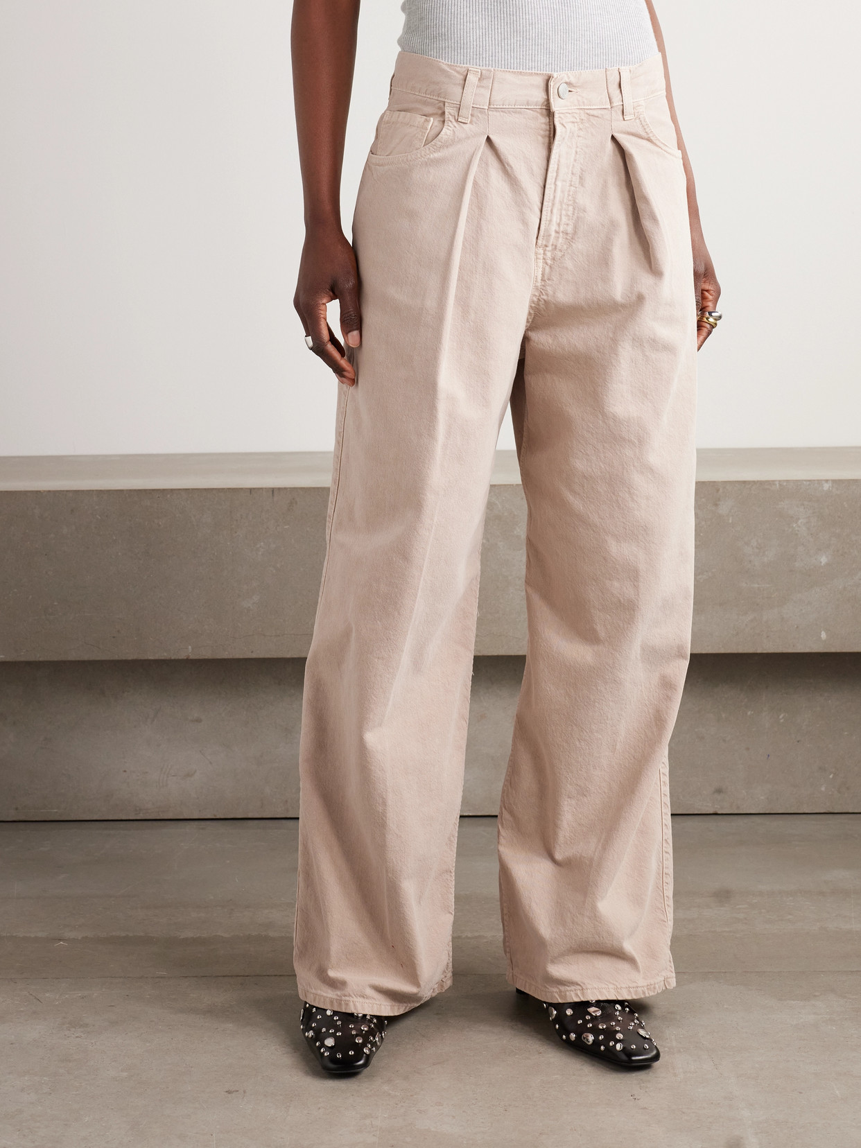 Candy Pleated Mid-Rise Wide- Leg