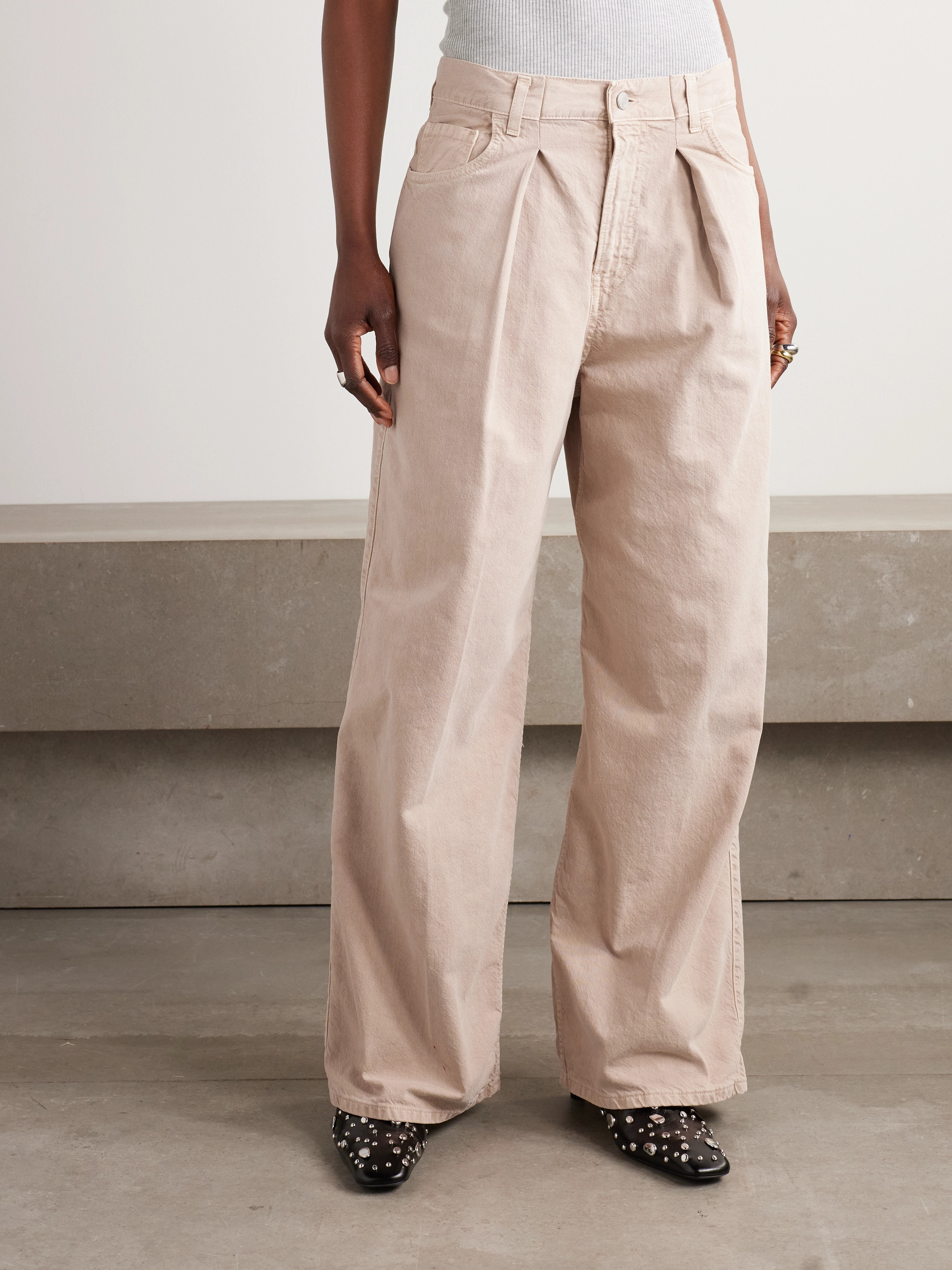 Haikure Candy pleated mid-rise wide-leg jeans