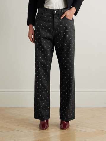 Haikure Bonnie embellished high-rise straight-leg jeans
