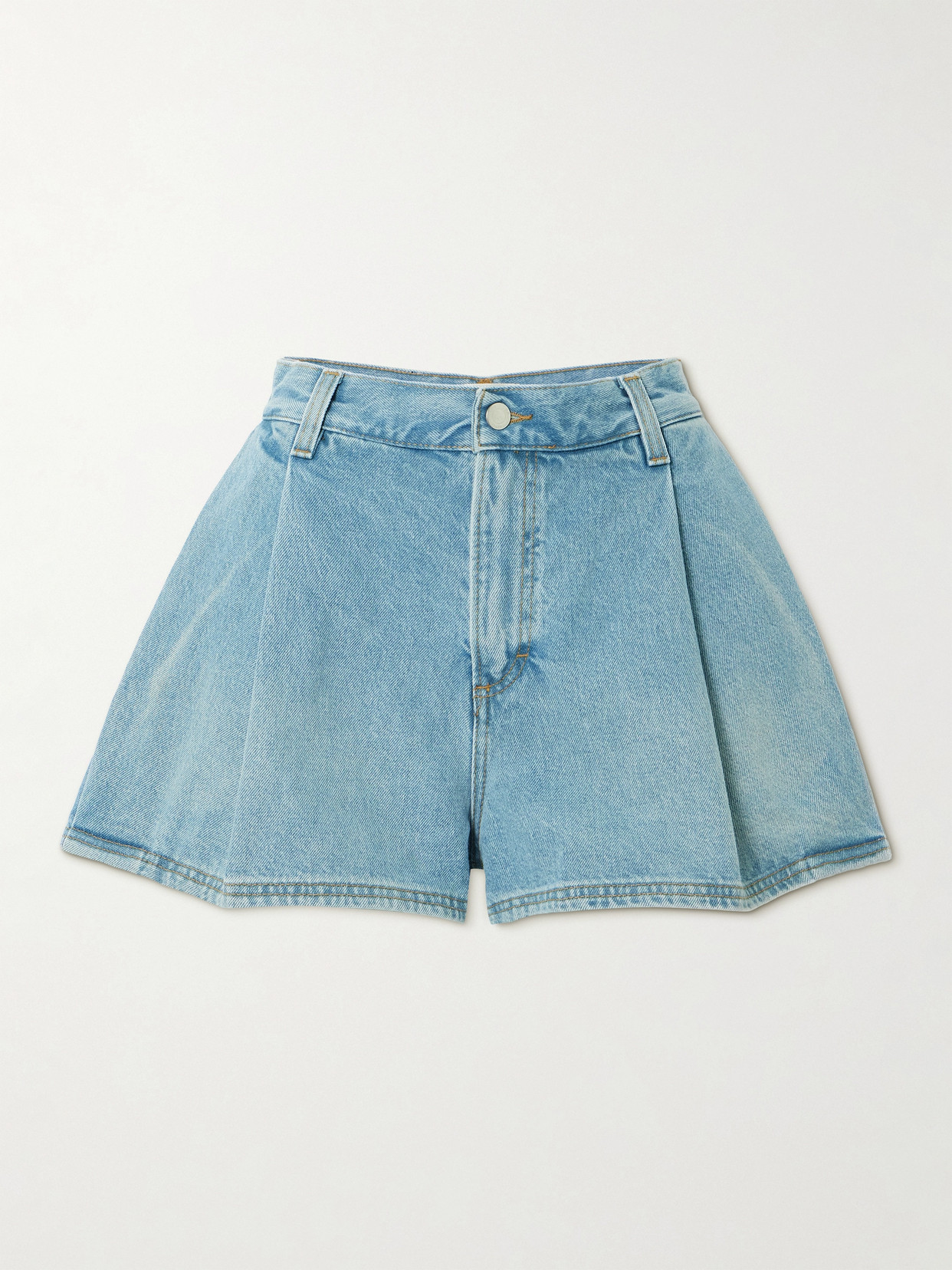 Haikure - Ashley Pleated Denim Shorts - Light denim
