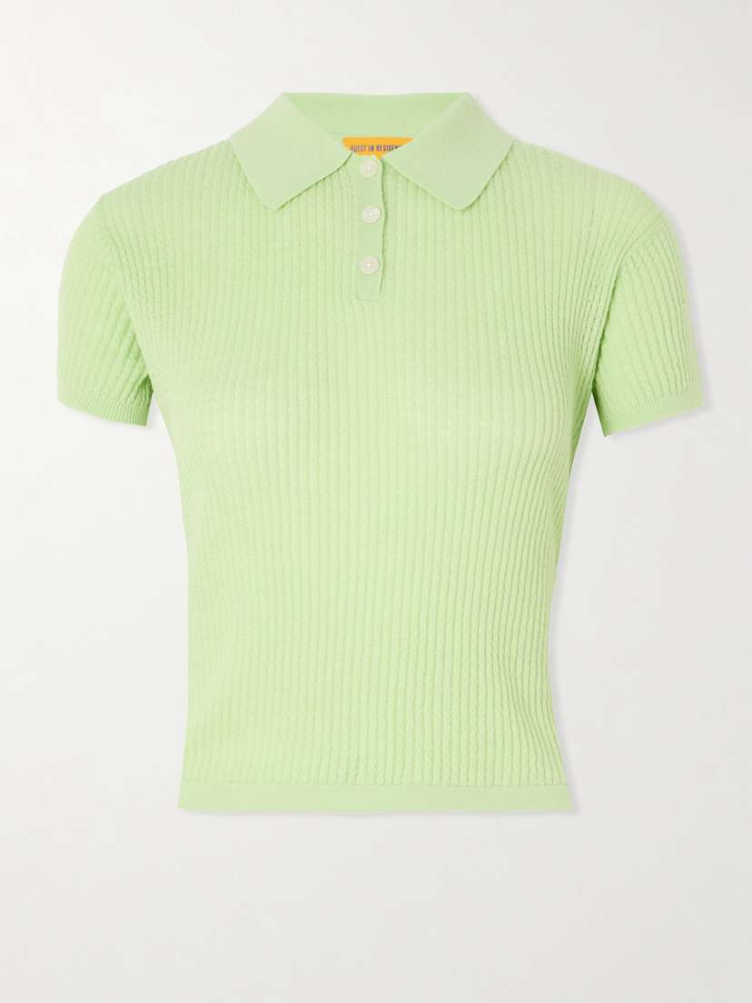 Guest In Residence Ribbed Cashmere Polo Sweater