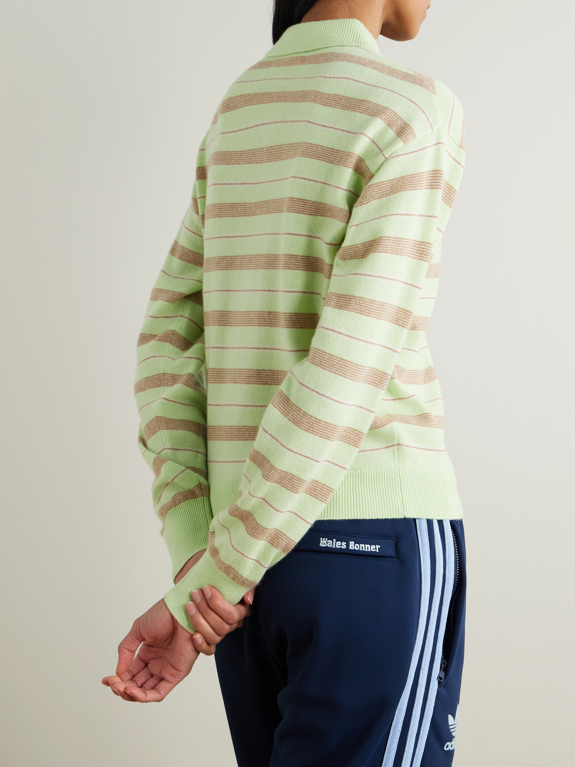 Guest In Residence Striped cashmere polo sweater thumbnail