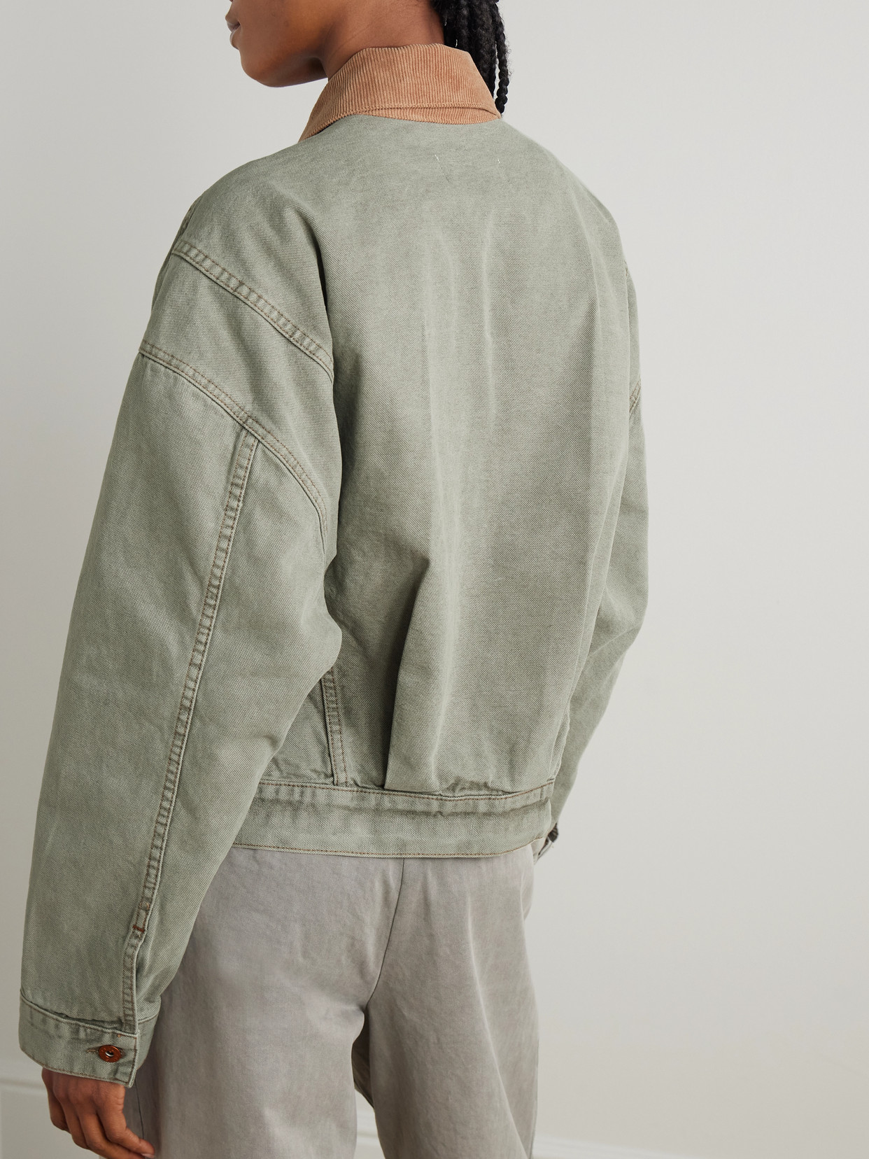 SLVRLAKE CAMDEN GARAGE CORDUROY-TRIMMED COTTON-CANVAS JACKET