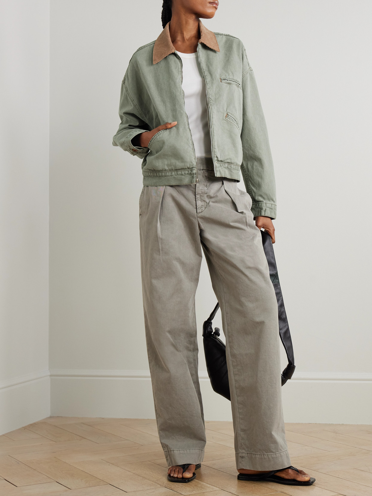 SLVRLAKE CAMDEN GARAGE CORDUROY-TRIMMED COTTON-CANVAS JACKET