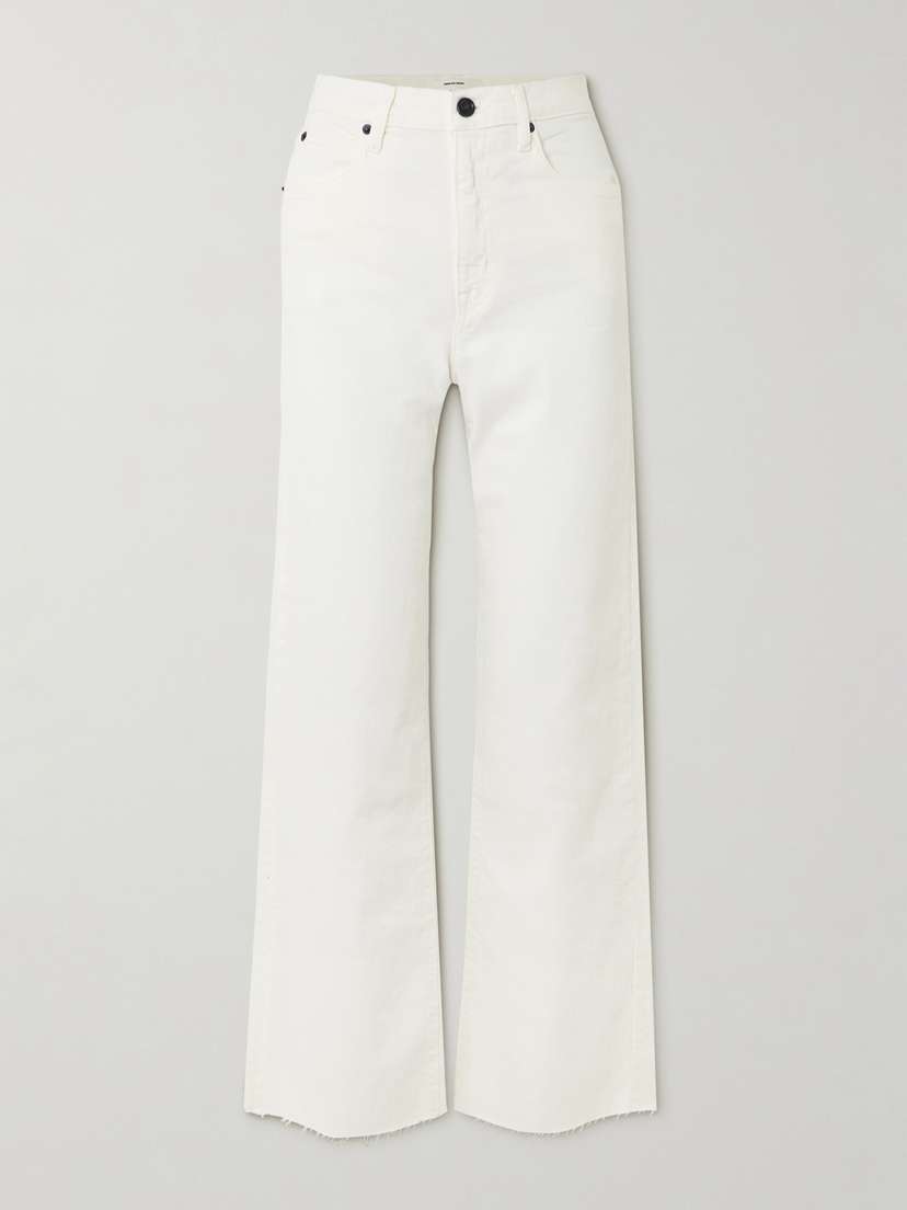 SLVRLAKE Grace Frayed High-rise Wide-leg Jeans