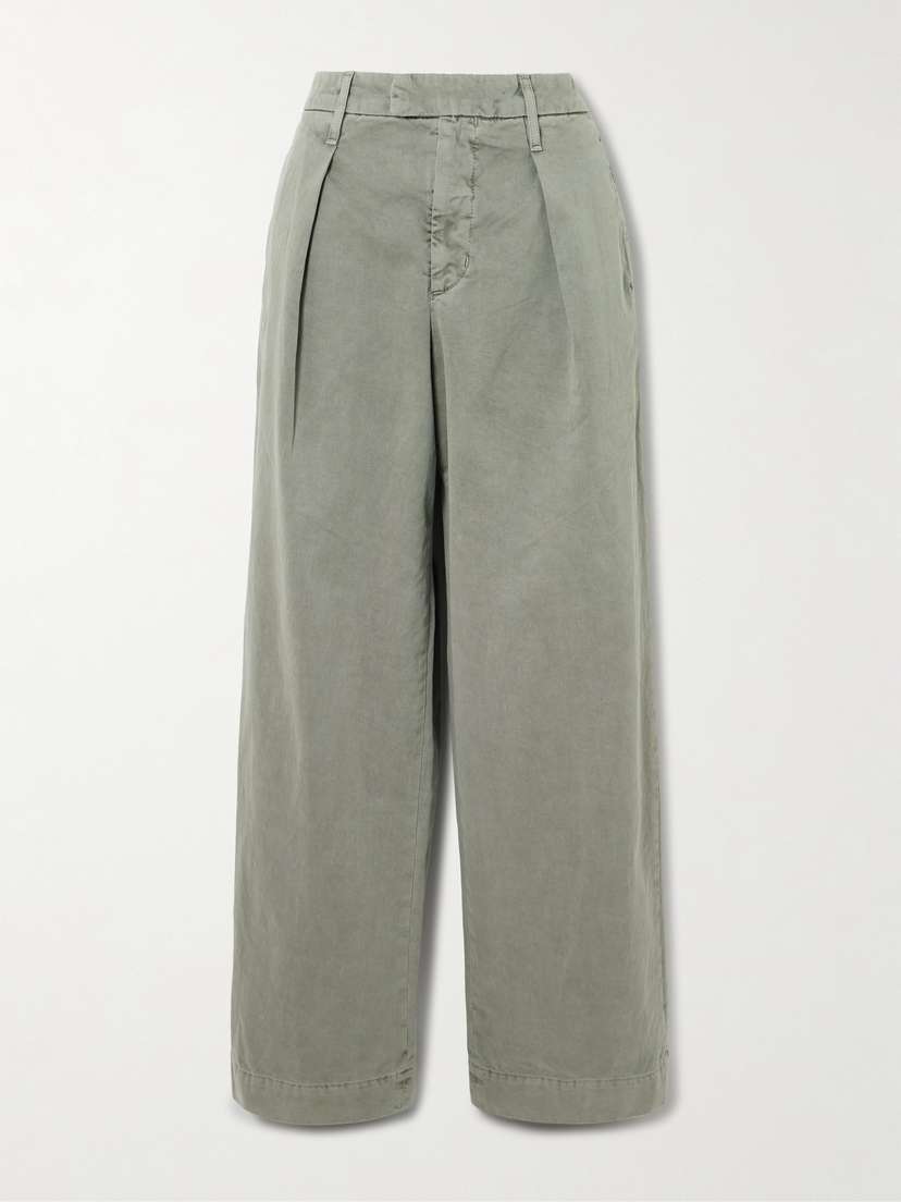 SLVRLAKE Pleated Cotton Wide-leg Pants