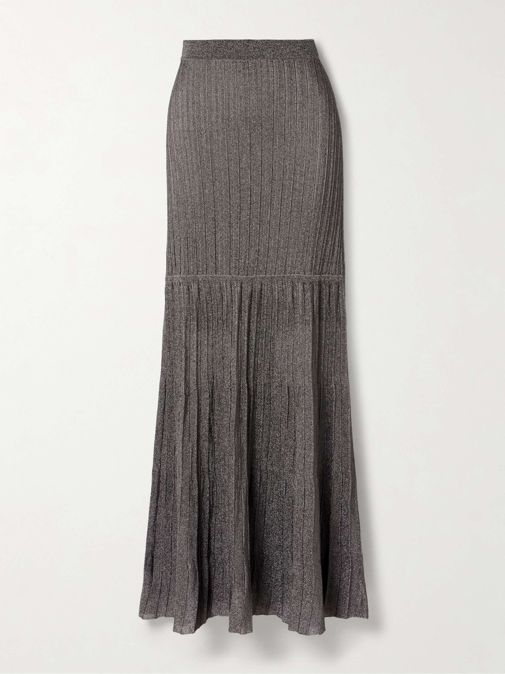 Light gray wool skirt maxi skirt 1095#