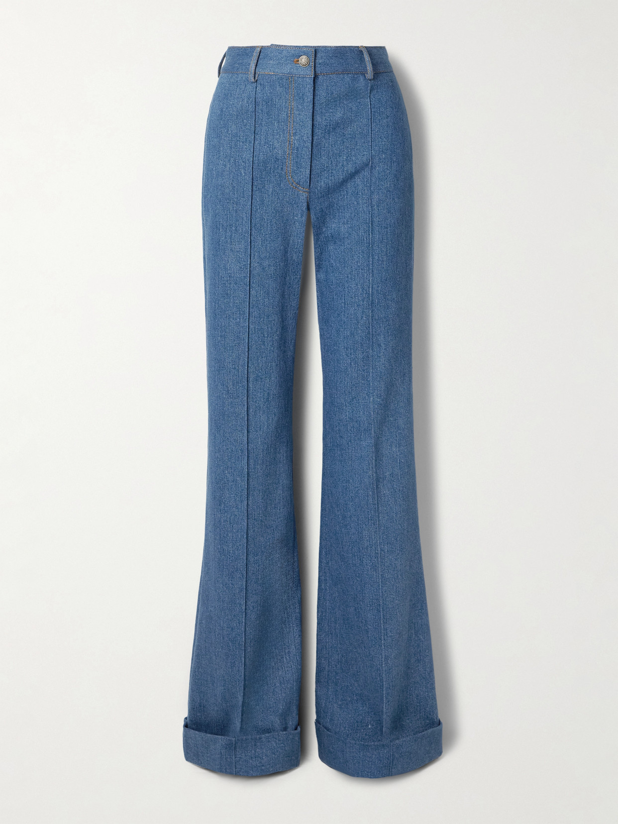 Adam Lippes Deeda High-rise Wide-leg Jeans In Blue