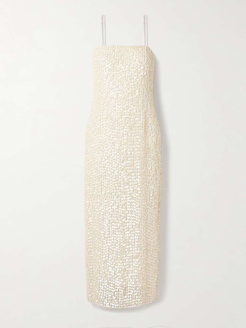 Adam Lippes Brie Embellished Silk-organza Midi Dress