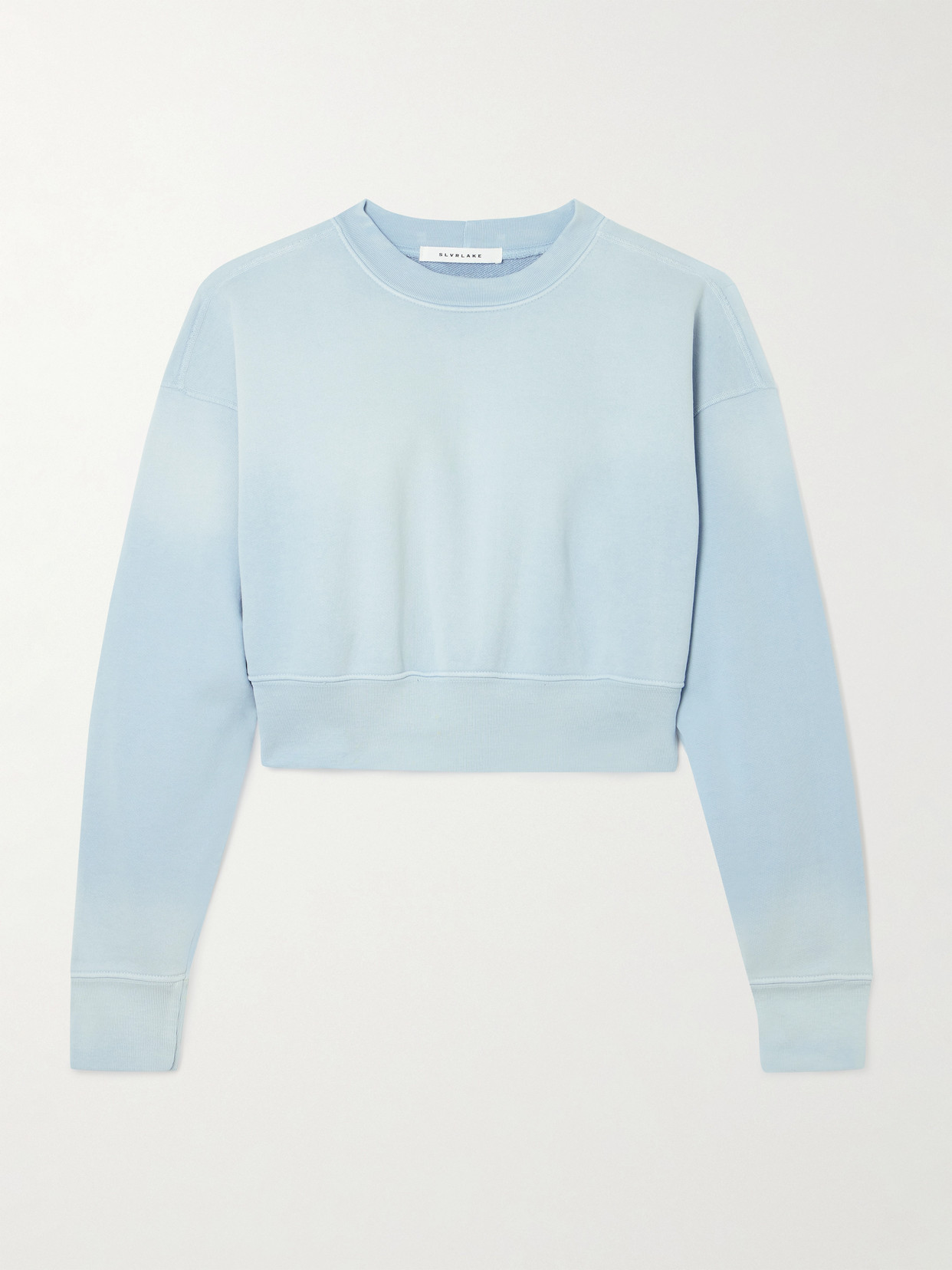 Slvrlake Cropped Cotton-jersey Sweatshirt In Blue
