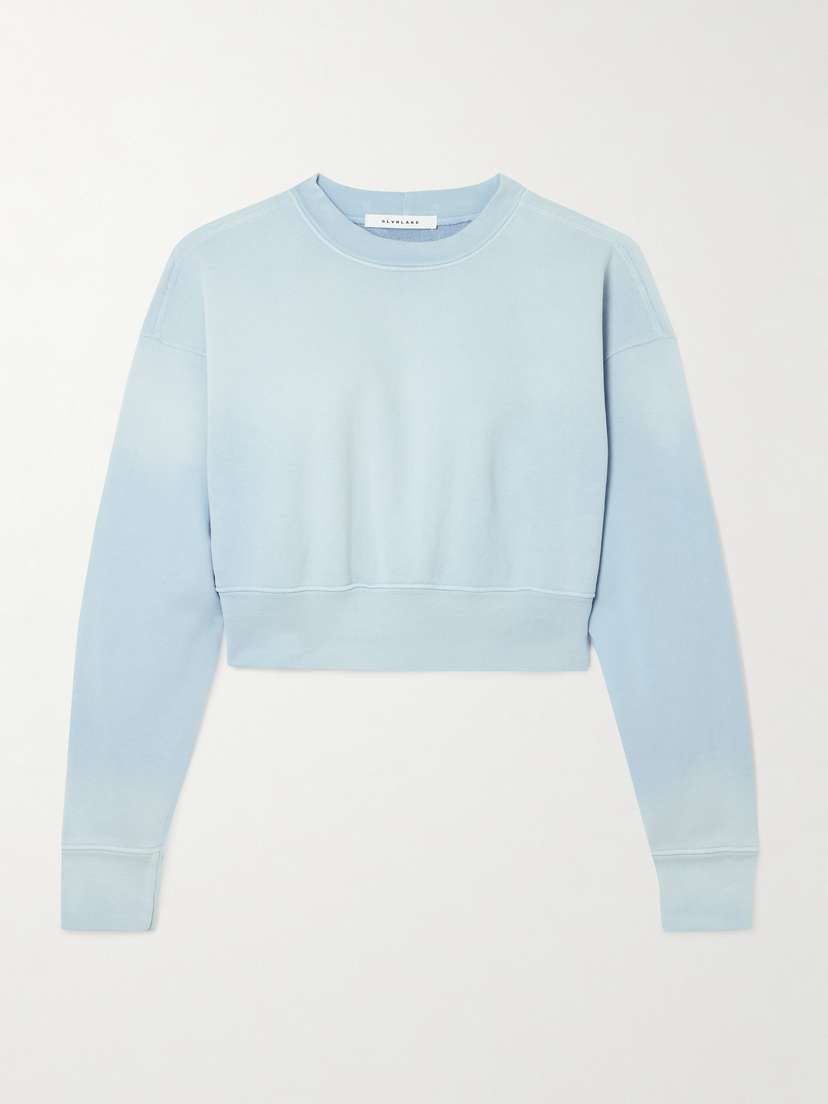 SLVRLAKE Cropped Cotton-jersey Sweatshirt