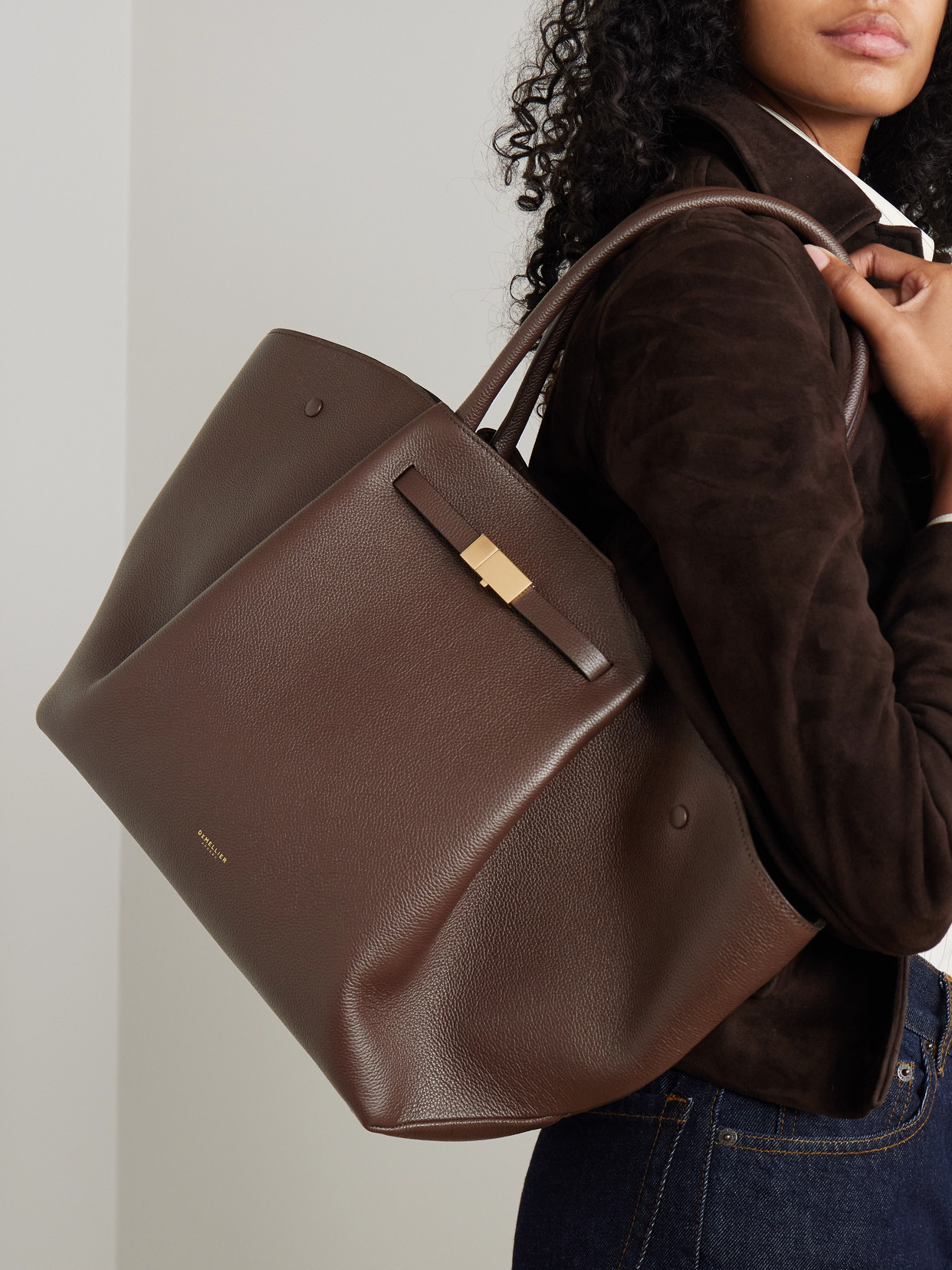 Demellier The New York Small Textured-leather Tote