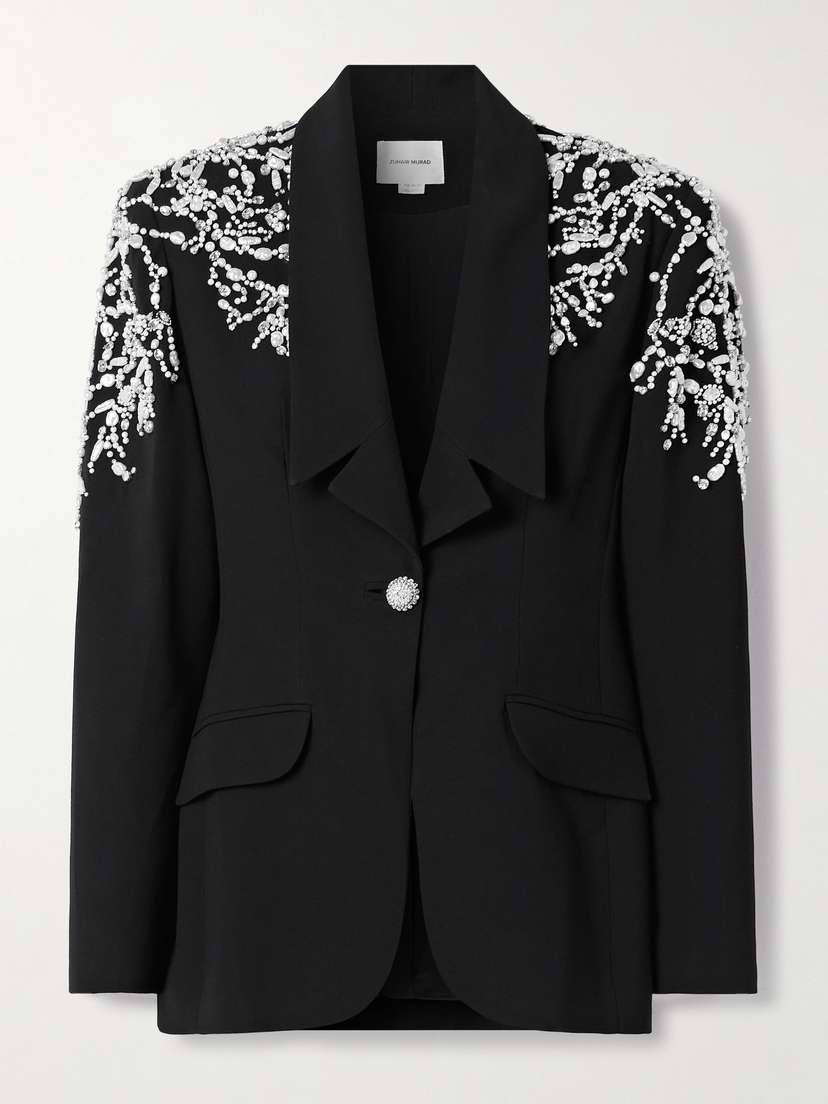 Zuhair Murad Embellished Crepe Blazer