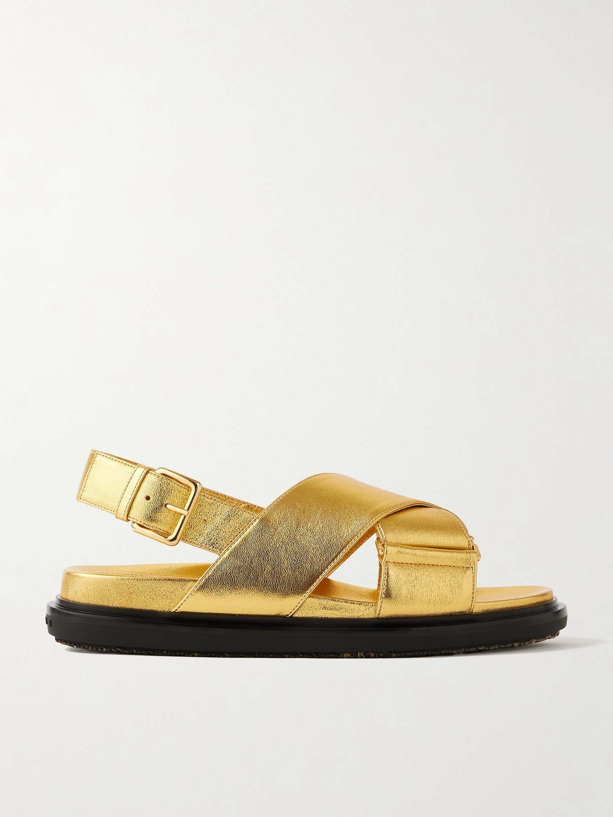 Marni - Fussbett Metallic Leather Slingback Sandals - Gold