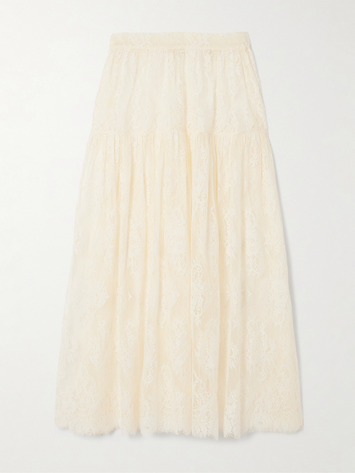 DOEN SEBASTIANE TIERED LACE MIDI SKIRT