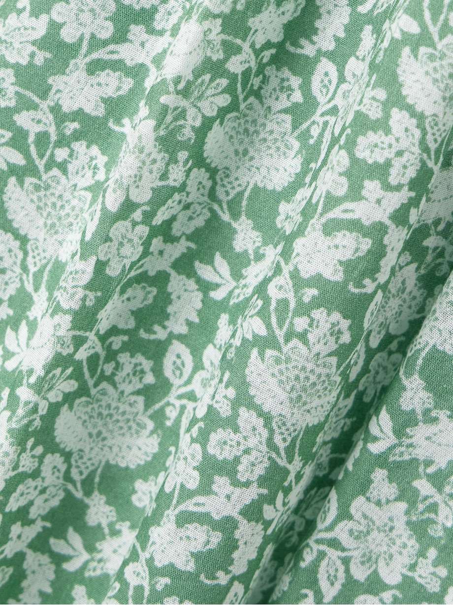 emmaretta tie-detailed shirred floral-print organic cotton-voile midi dress