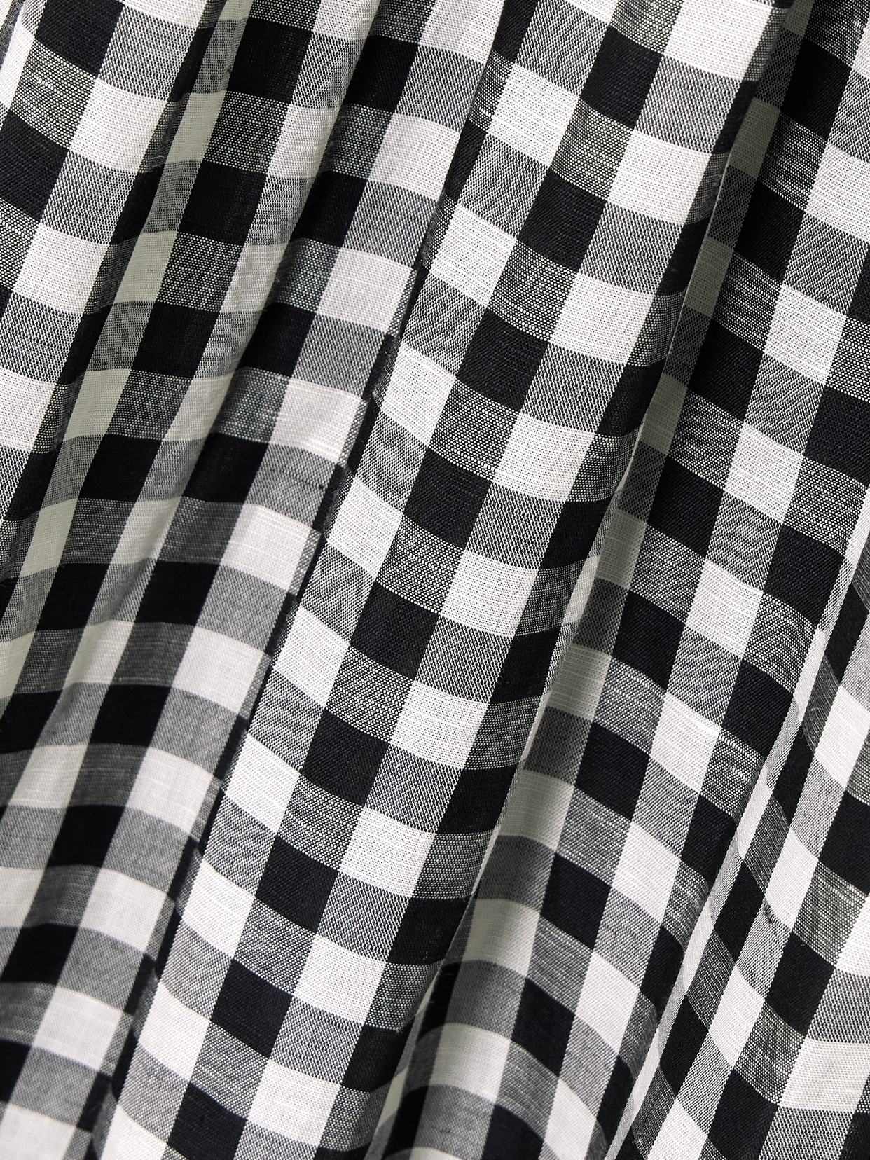 DOEN LESLIE TIE-DETAILED SMOCKED GINGHAM VOILE MIDI DRESS